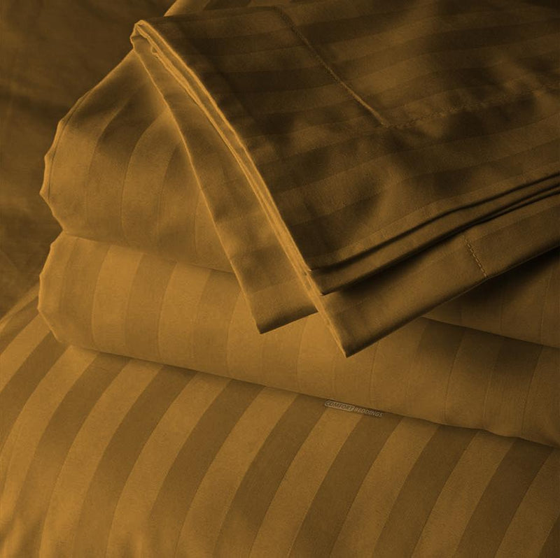 Dark gold stripe 20x54 body pillowcase