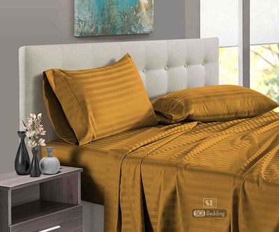 Dark Golden Stripe Queen Size Sheets