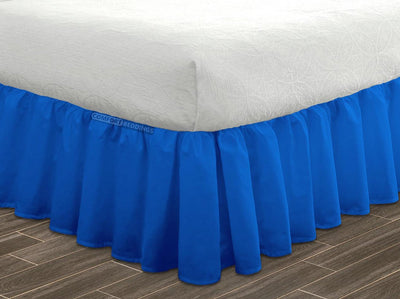 Luxury Royal Blue Ruffled Bed Skirt