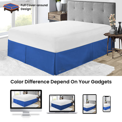 ROYAL BLUE PLEATED BED SKIRT