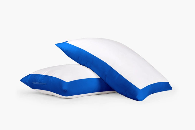 Luxurious Royal blue - white two tone pillow cases