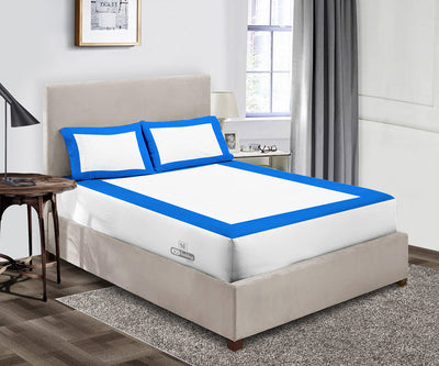 Luxury Royal Blue with White Two Tone Fitted Sheets