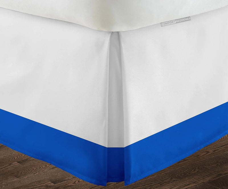 Luxury Royal Blue Two Tone Bed Skirt