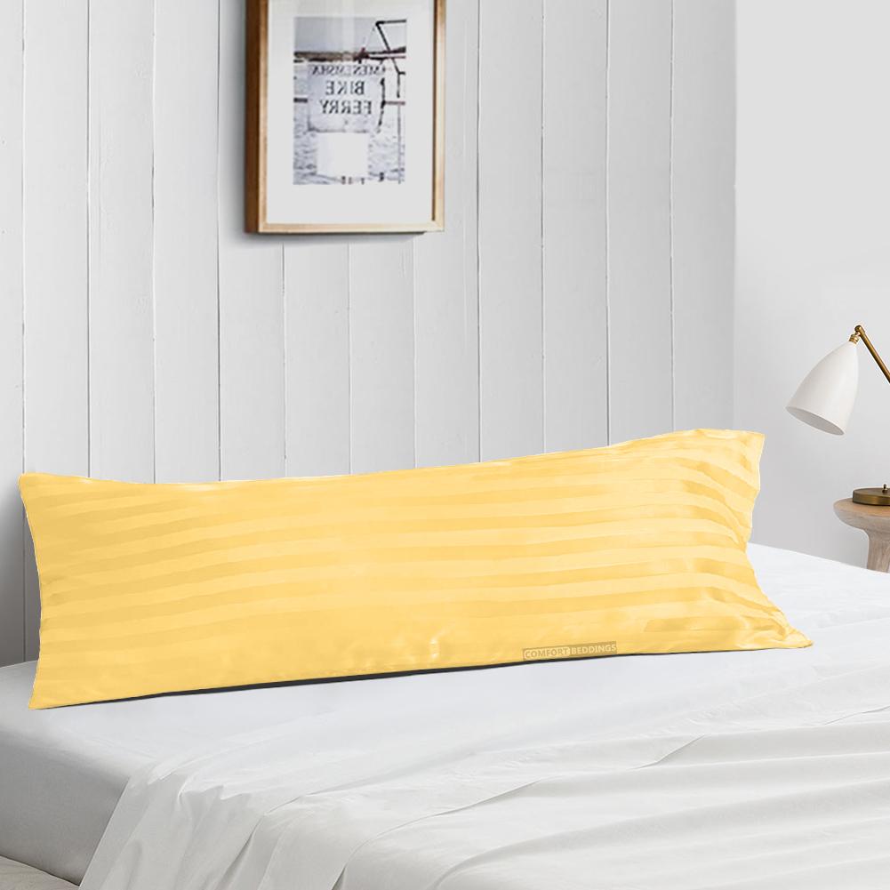 Gold stripe 20x72 body pillow covers