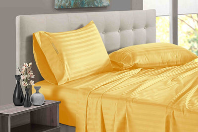 Golden Stripe Split King Sheets