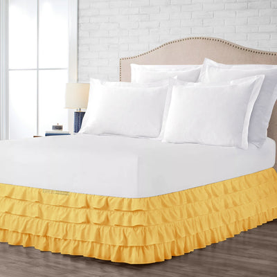 Golden Waterfall Ruffled Bed Skirt