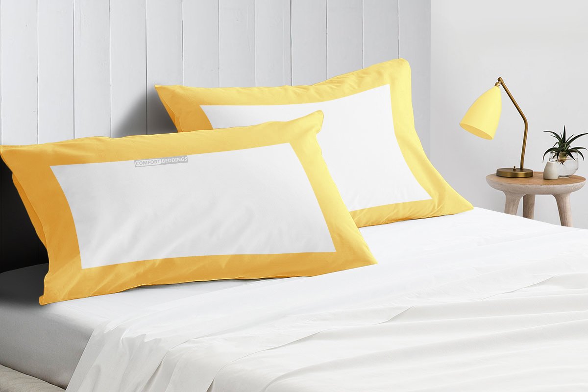 Classy golden - white two tone pillow cases