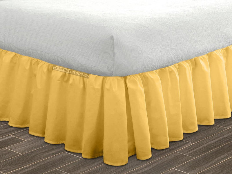 Luxury Golden Ruffled Bed Skirt