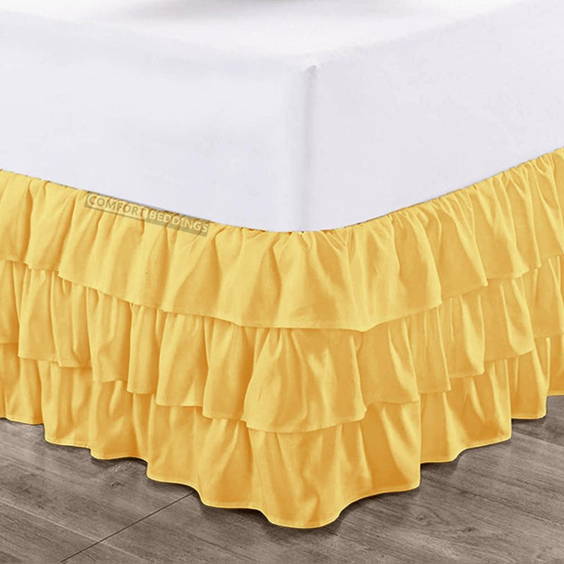 Golden Multi Ruffle bed skirts