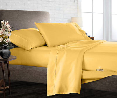 Golden Flat Bed Sheet Set