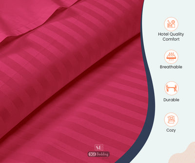 Luxury Hot Pink Striped Fitted Sheets
