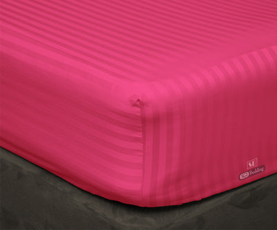 Luxury Hot Pink Striped Fitted Sheets