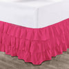 Hot Pink Multi Ruffled bed skirt