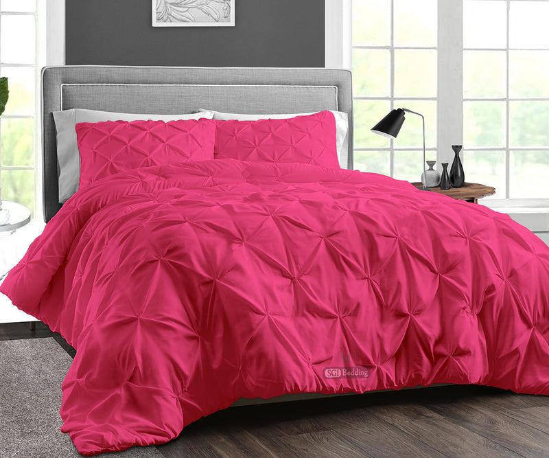 LUXURY HOT PINK PINCH PLEAT DUVET COVER