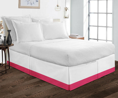 Luxury Hot Pink Two Tone Bed Skirt