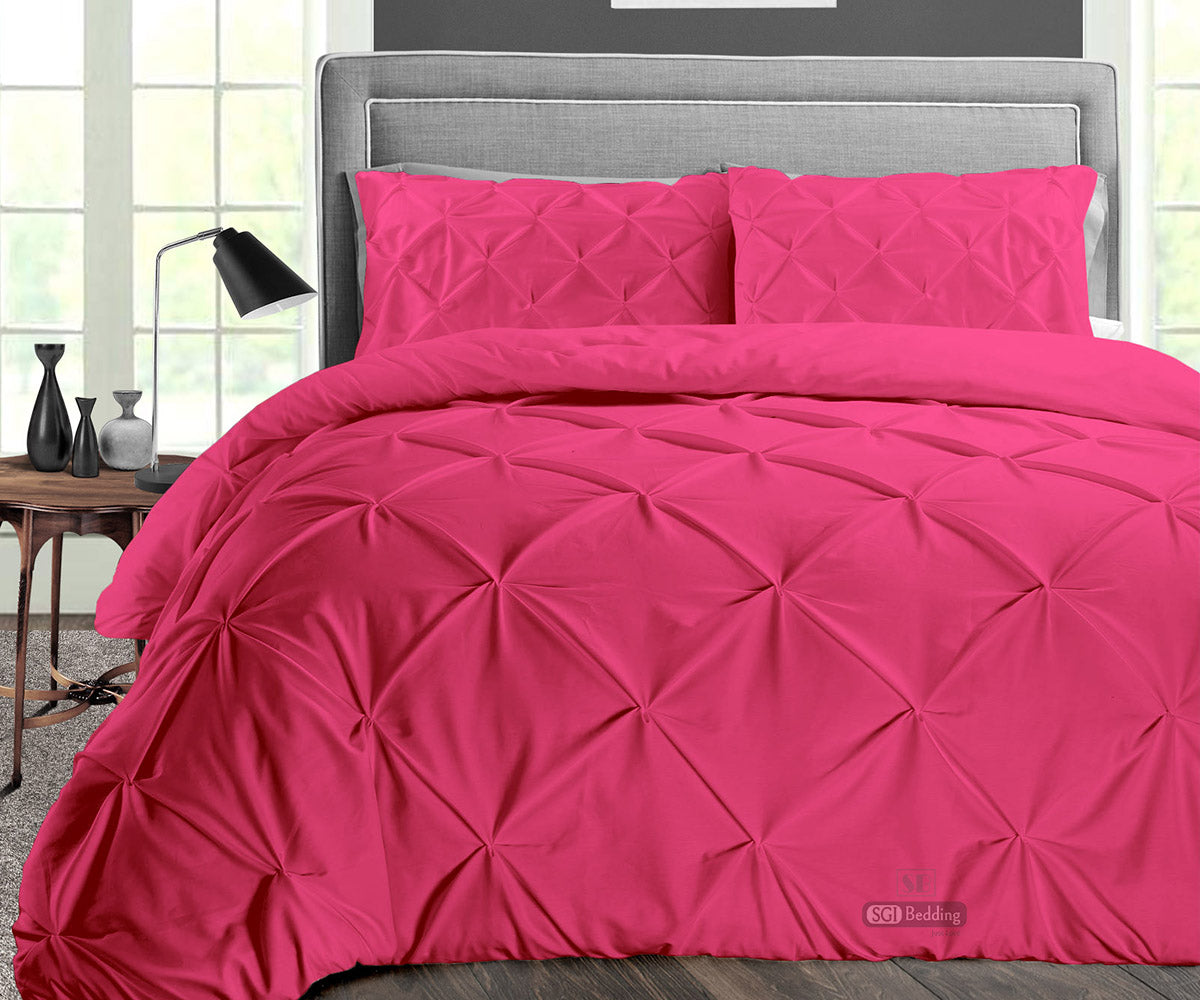 LUXURY HOT PINK PINCH PLEAT DUVET COVER