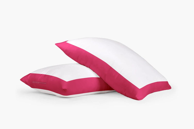 Luxury hot pink - white Two tone pillow cases