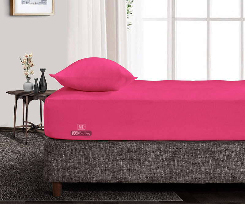 Luxury Hot Pink Fitted Sheets Set