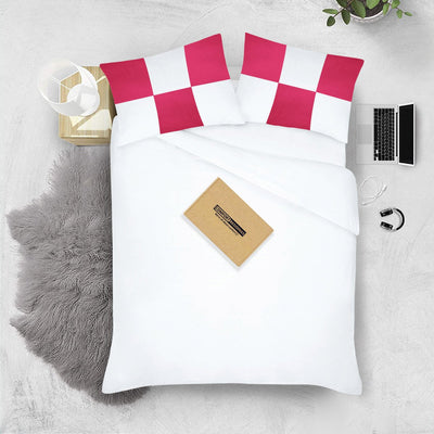 Luxury 600 TC hot pink - white chex pillowcases