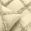 Luxury Ivory Diamond Ruffled Duvet Cover