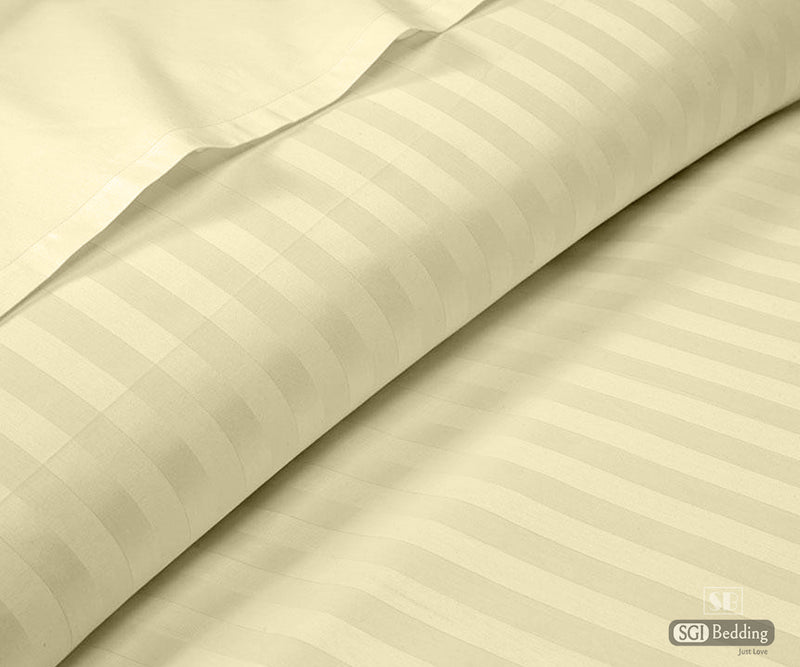 Ivory Stripe Flat Sheets