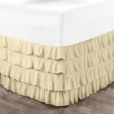 Ivory Waterfall Ruffled Bed Skirt