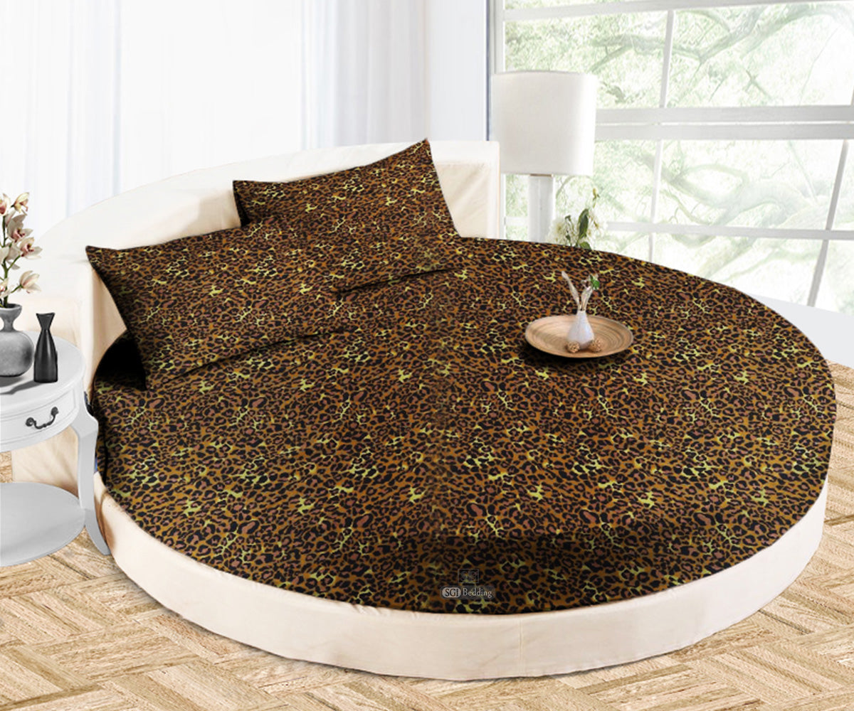 Top Rated Leopard Print Round Bed Sheets Set
