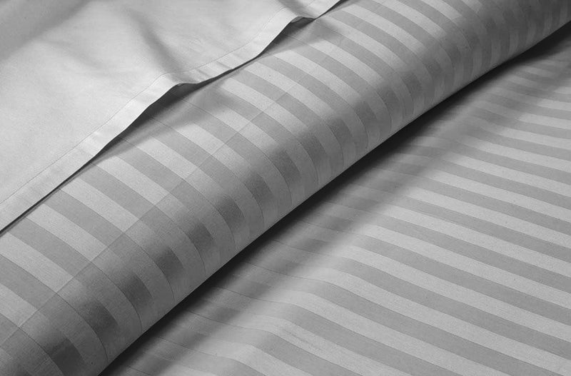 Light Grey Striped Split King Sheets