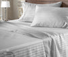 Luxury Light Grey Stripe Flat Sheets 100% Egyptian Cotton