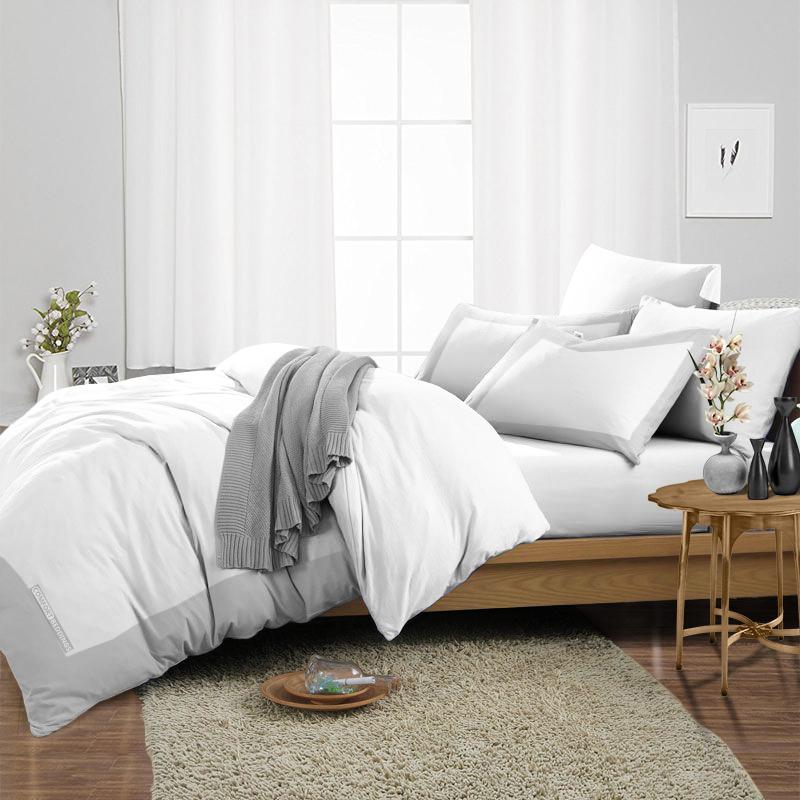 Luxury Light Grey Two Tone Duvet Cover