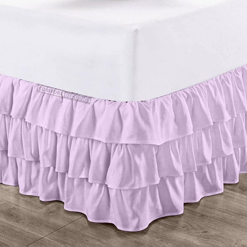 Lilac Multi Ruffle Bed Skirt 