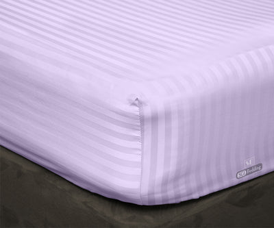Luxury Lilac Stripe Fitted Sheets Set