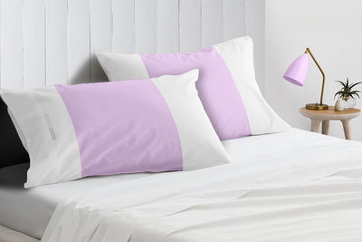 Soft Luxurious lilac - white contrast pillowcases