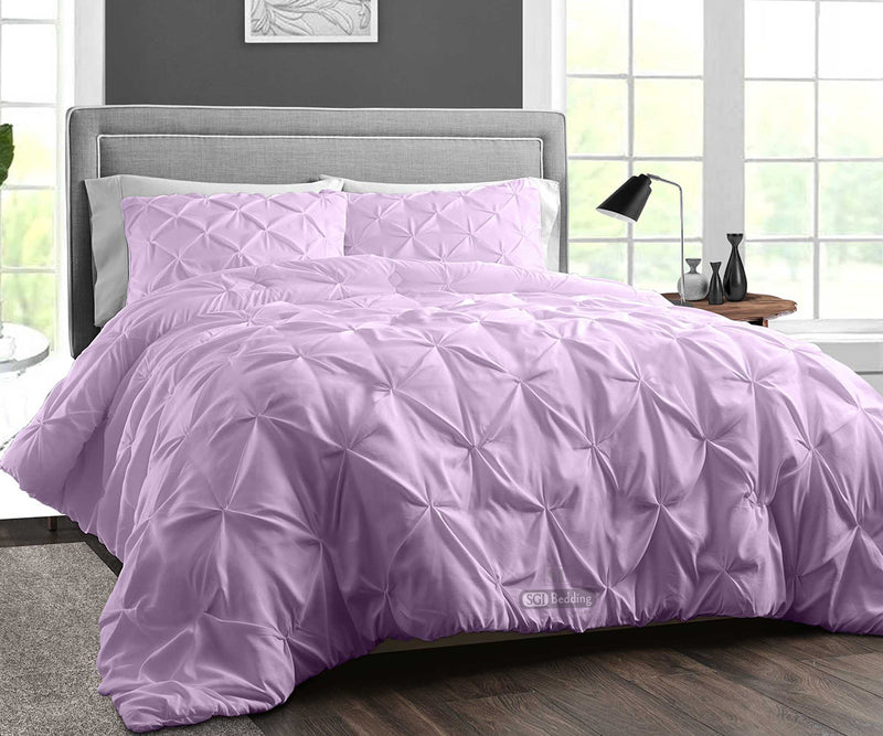 LUXURY LILAC PINCH PLEAT DUVET COVER