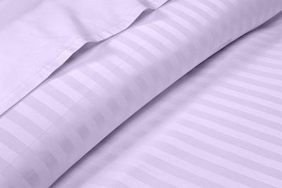 Lilac Stripe Split King Sheets Set