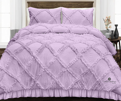 Lilac Diamond Ruffle Comforter