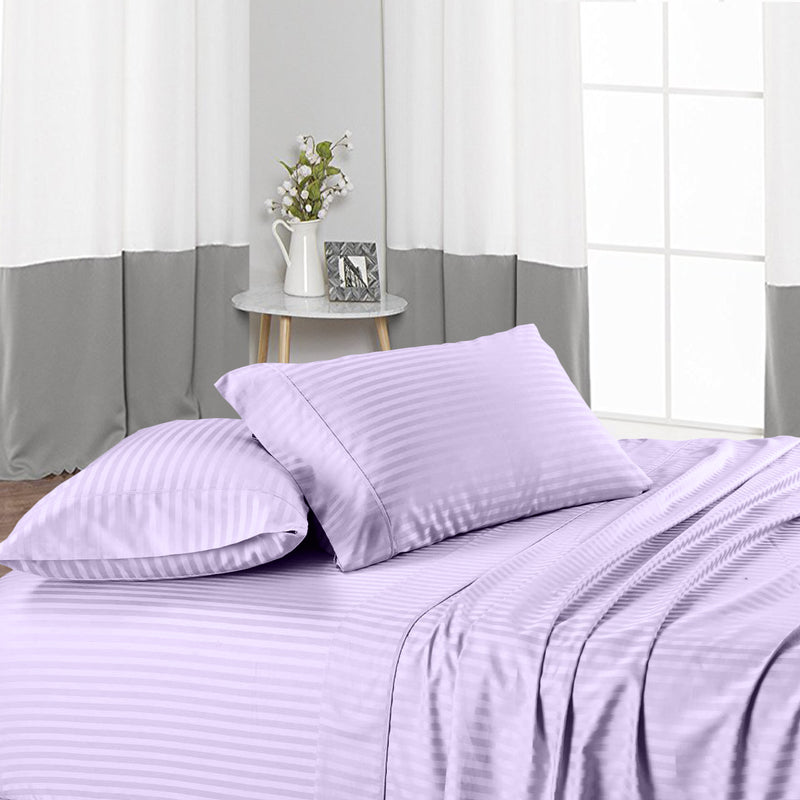 Lilac Stripe Waterbed Sheets Set