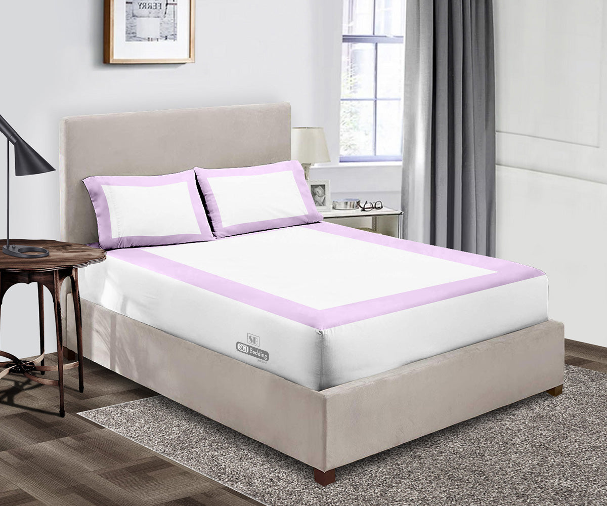 Luxury Lilac with White Two Tone Fitted Sheets