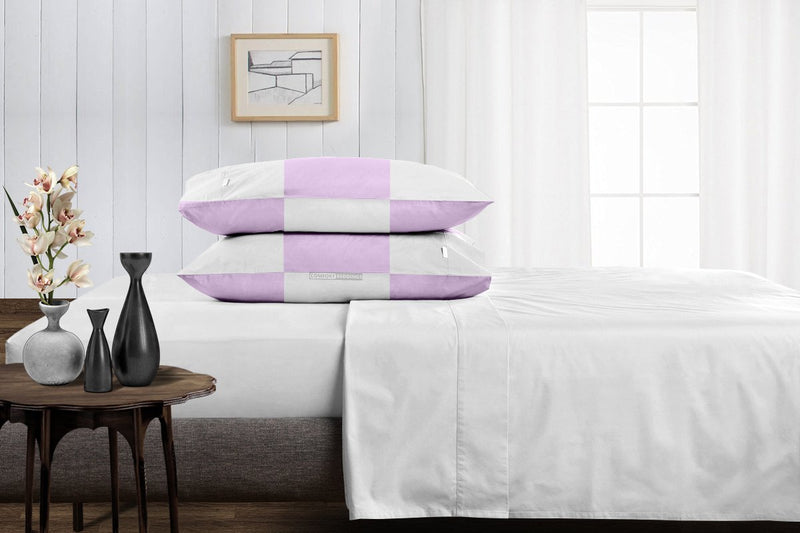 Soft Luxurious lilac - white chex pillowcases