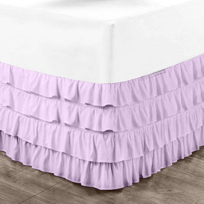 Lilac Waterfall Ruffled Bed Skirt