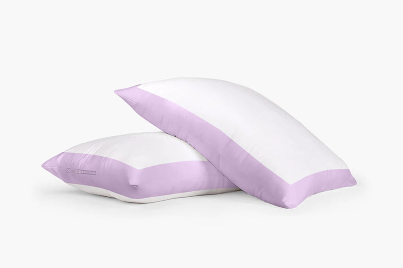 Soft Luxurious lilac - white two tone pillow cases