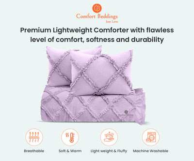Lilac Diamond Ruffle Comforter