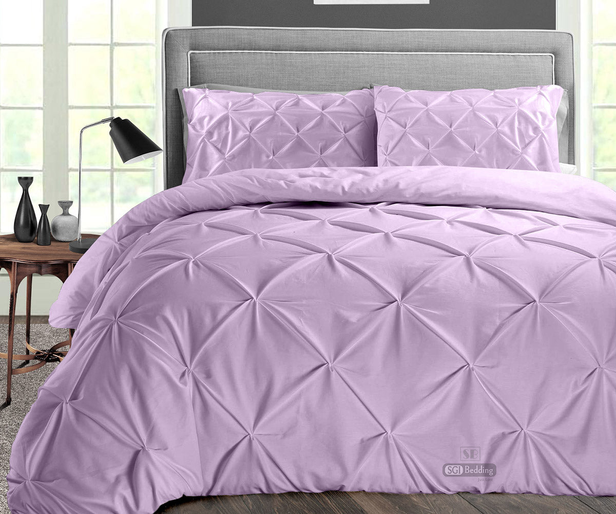 LUXURY LILAC PINCH PLEAT DUVET COVER