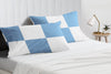 Luxury Mediterranean blue - white chex pillowcases