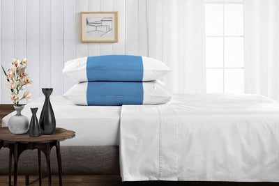 Luxury Mediterranean blue - white contrast pillowcases