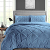 Mediterranean Blue Pinch Pleated Duvet Cover