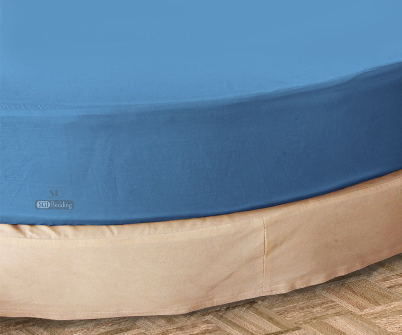 Luxury Mediterranean Blue Round Sheet Set 100% Egyptian Cotton
