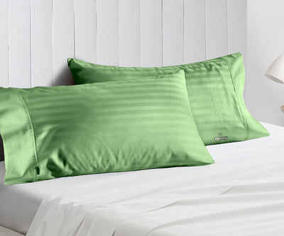 LUXURY MOSS STRIPE PILLOWCASES