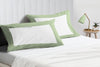 Soft Luxurious moss - white two tone pillow cases