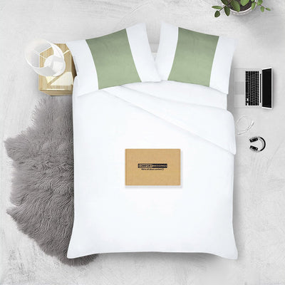 Soft luxurious moss - white contrast pillowcases